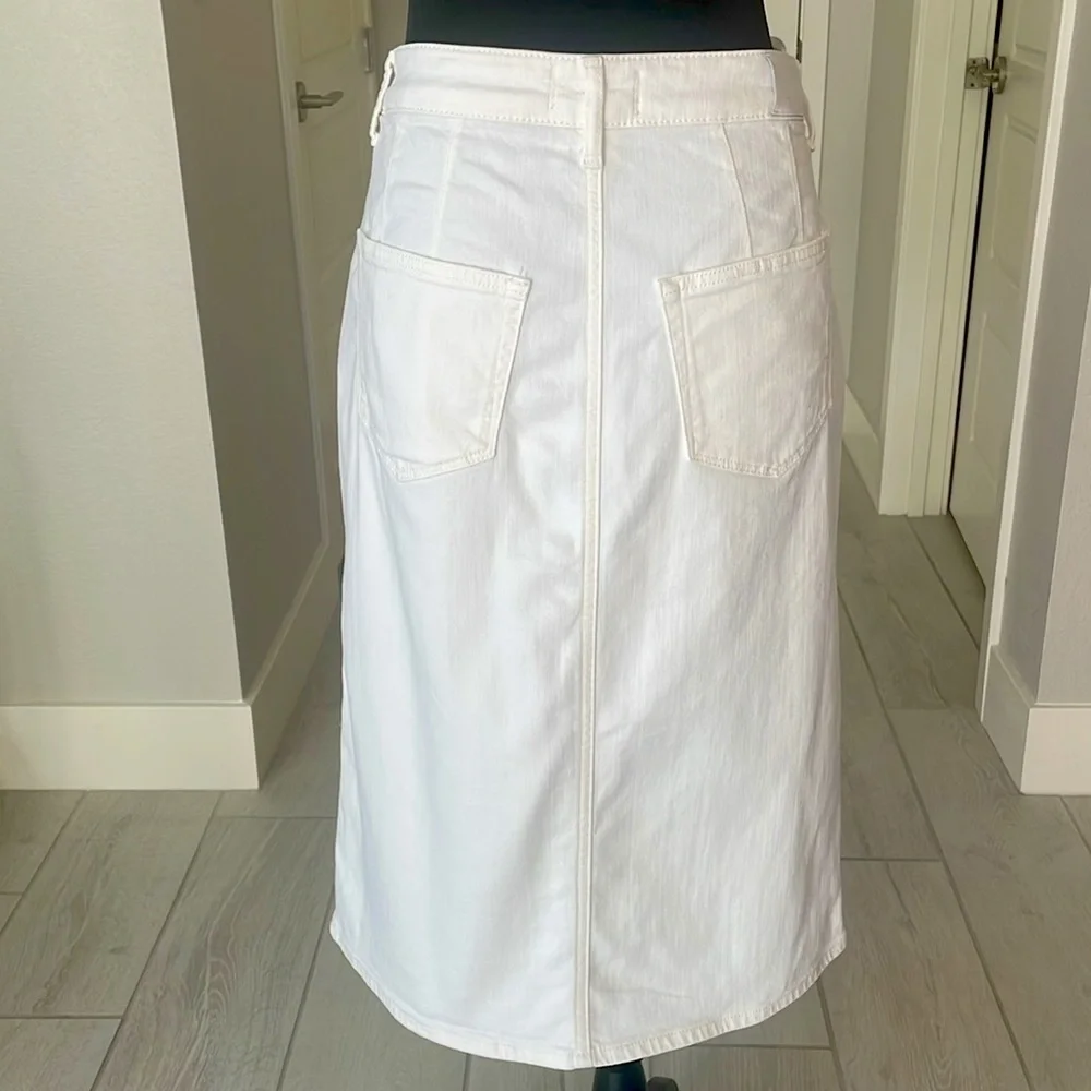 Paige Meadow Midi Skirt Tonal Ecru Size 28 - Picture 10 of 14